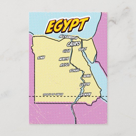 D'accompagnement Carte de l'Egypte illustrée par Pop Art (Devant)