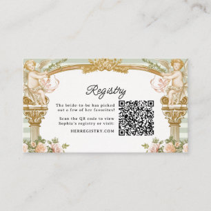 D'accompagnement Carte de liste de mariage Sage Stripe Bridal Showe