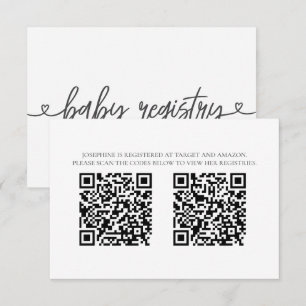 D'accompagnement Carte de liste de naissance avec codes QR minimali