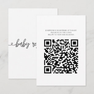 D'accompagnement Carte de liste de naissance avec QR Code Minimalis