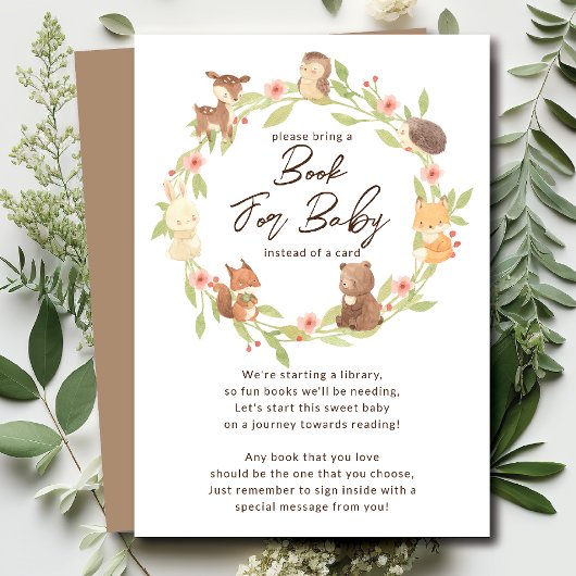 D'accompagnement Carte de livre pour bébés de forêt enchantée