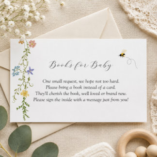 D'accompagnement Carte de livres pour bébé pour Baby Shower Wildflo