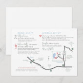 D'accompagnement Carte de localisation de mariage personnalisée : P (Devant / Derrière)