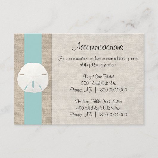 D'accompagnement Carte de logement de mariage à la plage de Sand Do (Devant)