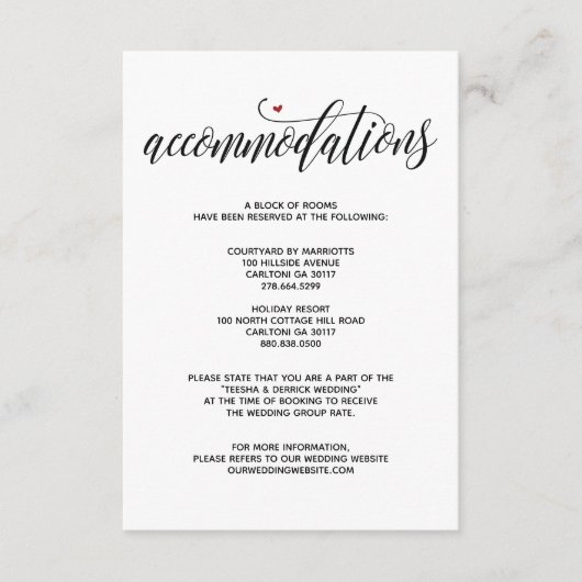 D'accompagnement carte de logement de mariage rustique moderne (Devant)