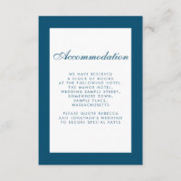 Carte de logement pour Mariage bleu minimum
