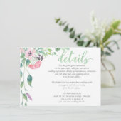 D'accompagnement Carte de Mariage Aquarelle Lavender Peony (Debout devant)