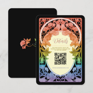 D'accompagnement Carte de mariage avec code QR Art Nouveau Rainbow