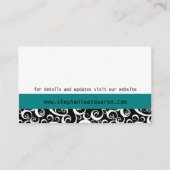 D'accompagnement Carte de mariage élégante en noir et blanc damassé (Dos)