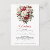 D'accompagnement Carte de mariage florale blanche avec verdure doré (Devant)