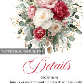 D'accompagnement Carte de mariage florale blanche avec verdure doré