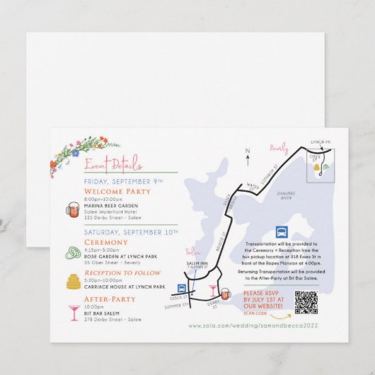 D'accompagnement Carte de mariage incluse - Conception personnalisé (Devant / Derrière)