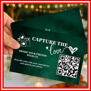 D'accompagnement Carte de Mariage QR Capturez l'Amour Émeraude Vert