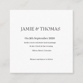 D'accompagnement Carte de mariage simple