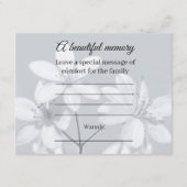 D'accompagnement Carte de message commémoratif à fleurs grises (Devant)