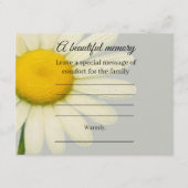 D'accompagnement Carte de message commémoratif à la marguerite gris (Devant)