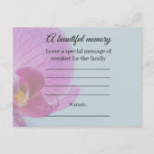 D'accompagnement Carte de message commémoratif orchidée bleue (Devant)