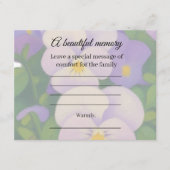 D'accompagnement Carte de message commémoratif Pansy (Devant)