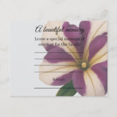 D'accompagnement Carte de message commémoratif pétunia pourpre (Devant)