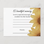 D'accompagnement Carte de message commémoratif Tournesol (Devant)