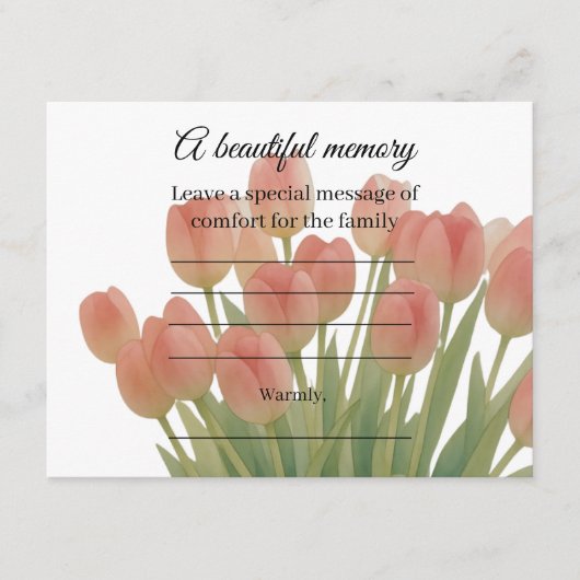 D'accompagnement Carte de message commémoratif Tulipe (Devant)