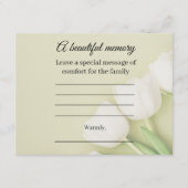 D'accompagnement Carte de message commémoratif tulipe blanche (Devant)