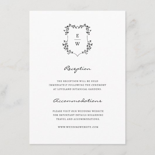 D'accompagnement Carte de monogramme simple incluse (Devant)