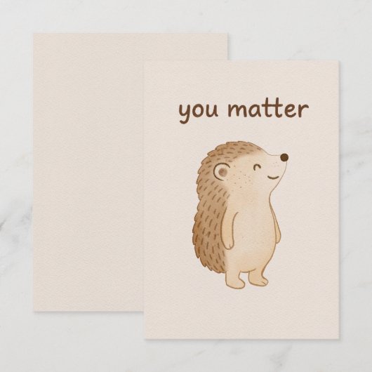 D'accompagnement Carte de motivation mini Hérisson You Matter (Devant / Derrière)