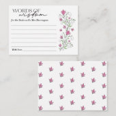 D'accompagnement Carte de mots de sagesse de douche de mariage flor (Devant / Derrière)
