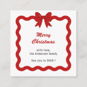 D'accompagnement Carte de Noël Red Bow Mini Photo (Devant)