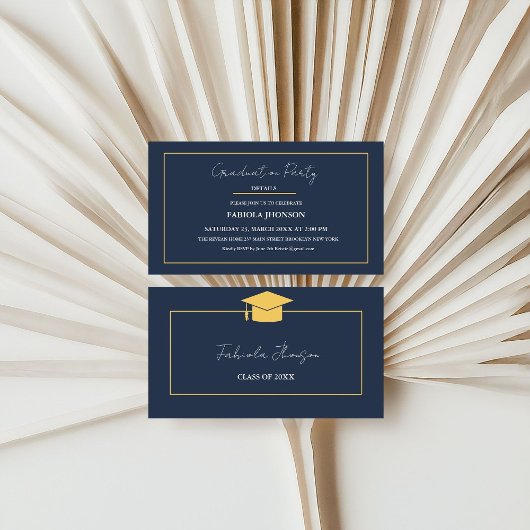 D'accompagnement Carte de nom de diplôme moderne Insertion Gold Fra