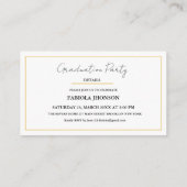 D'accompagnement Carte de nom de diplôme moderne Insertion Gold Fra (Dos)