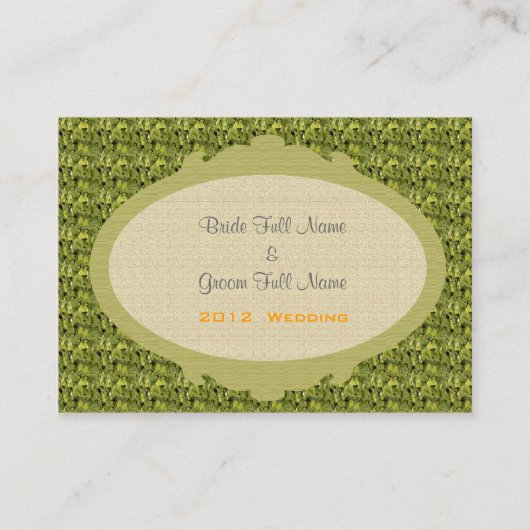 D'accompagnement Carte de note de réception de mariage verte fleuri (Devant)