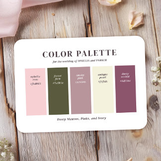 D'accompagnement Carte de palette de couleurs de mariage en rose ma