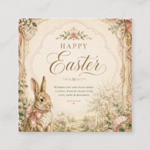 D'accompagnement Carte de Pâques Lapin Heureux, Lapin Floral Vintag