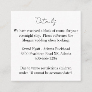 D'accompagnement Carte de petits détails pour tout mariage