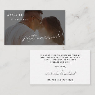 D'accompagnement Carte de photo de mariage Simple Moderne Juste Mar