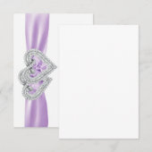 D'accompagnement Carte de place de ruban de la lavande de coeur per (Devant / Derrière)