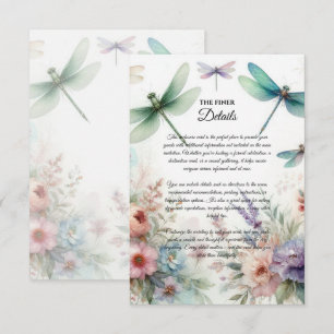 D'accompagnement Carte de pochette Libellules et florales pastel