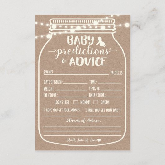 D'accompagnement Carte de prédiction et de conseils pour bébé (Devant)