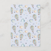 D'accompagnement Carte de prédictions pour bébé Hot Air Balloon Par (Dos)