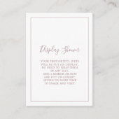 D'accompagnement Carte de présentation de douche en or rose minimal (Devant)