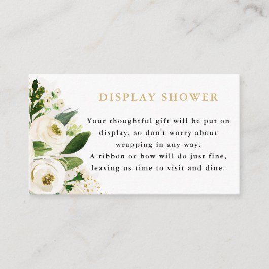 D'accompagnement Carte de Présentation de Fleurs en Or Blanc pour E (Devant)