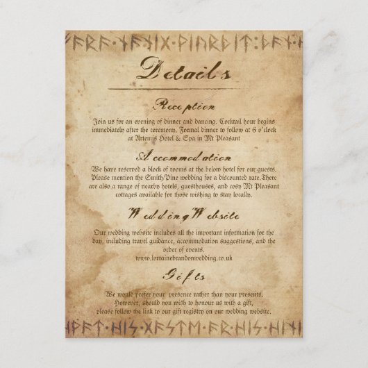 D'accompagnement Carte de Présentation Enclosure Style Rustique Vik (Devant)