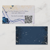 D'accompagnement Carte de présentation Navy Silver Gold avec code Q (Devant / Derrière)