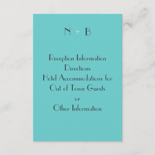 D'accompagnement Carte de présentation turquoise moderne (Devant)