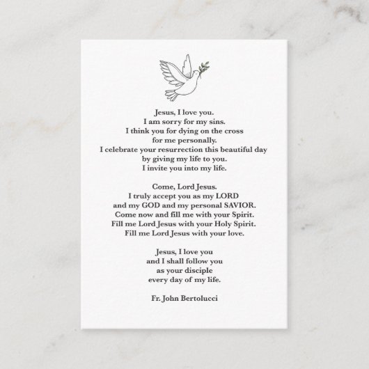 D'accompagnement Carte de prière (Devant)