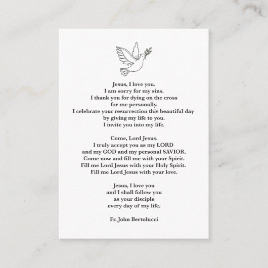 D'accompagnement Carte de prière (Devant)