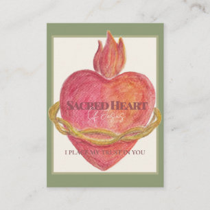 D'accompagnement Carte de prière à l'aquarelle du Sacré-Cœur de Jés