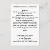 D'accompagnement Carte de prière de communion spirituelle catholiqu (Dos)